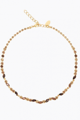 Alelia Necklace Gold, Topaz Combo
